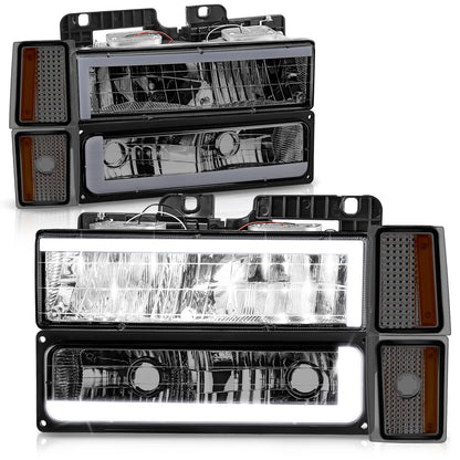 FAROS SMOKE LENS,AMBER REFLECTOR,CHROME HOUSING - 8PCS - LED BAR - 92-93 CHEVROLET BLAZER / 88-93 CHEVROLET C1500 / 92-93 CHEVROLET C1500 SUBURBAN / 88-93 CHEVROLET C2500 / 92-93 CHEVROLET C2500 SUBURBAN / 88-93 CHEVROLET C3500 / 88-93 CHEVROLET K1500 /
