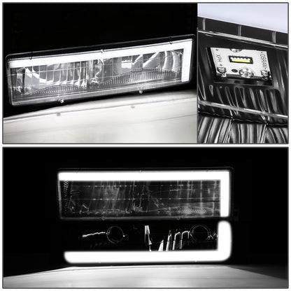 FAROS CLEAR LENS,AMBER REFLECTOR,BLACK HOUSING - 8PCS - LED BAR - 94 CHEVROLET BLAZER / 94-99 CHEVROLET C1500 / 94-99 CHEVROLET C1500 SUBURBAN / 94-00 CHEVROLET C2500 / 94-99 CHEVROLET C2500 SUBURBAN / 94-00 CHEVROLET C3500 / 94-99 CHEVROLET K1500 / 94-99