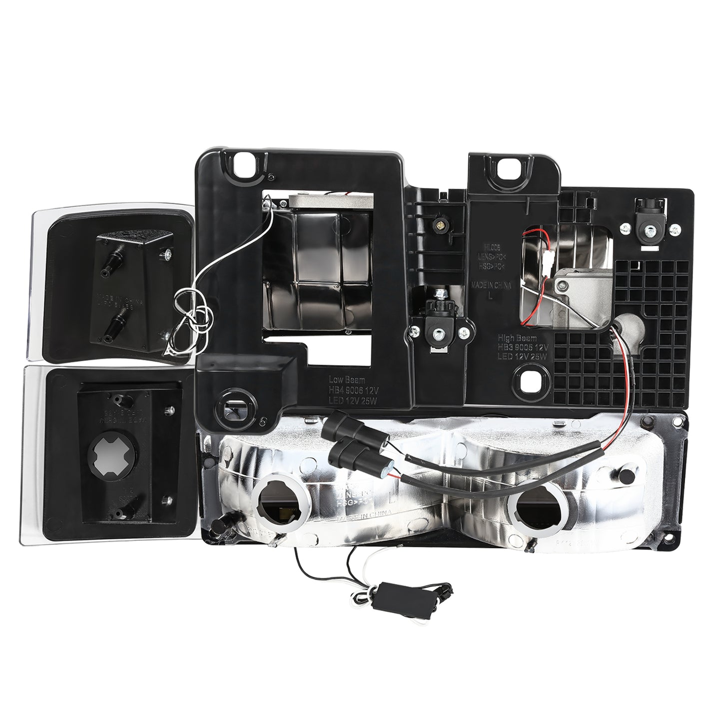 FAROS CLEAR LENS,AMBER REFLECTOR,BLACK HOUSING - 8PCS - LED BAR - 94 CHEVROLET BLAZER / 94-99 CHEVROLET C1500 / 94-99 CHEVROLET C1500 SUBURBAN / 94-00 CHEVROLET C2500 / 94-99 CHEVROLET C2500 SUBURBAN / 94-00 CHEVROLET C3500 / 94-99 CHEVROLET K1500 / 94-99