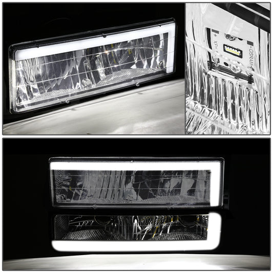 FAROS CLEAR LENS,AMBER REFLECTOR,CHROME HOUSING - 8PCS - LED BAR - 94 CHEVROLET BLAZER / 94-99 CHEVROLET C1500 / 94-99 CHEVROLET C1500 SUBURBAN / 94-00 CHEVROLET C2500 / 94-99 CHEVROLET C2500 SUBURBAN / 94-00 CHEVROLET C3500 / 94-99 CHEVROLET K1500 /
