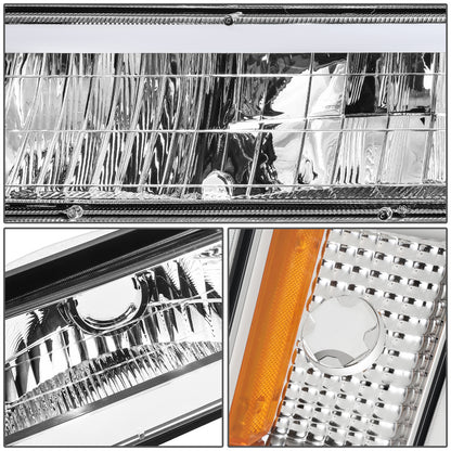 FAROS CLEAR LENS,AMBER REFLECTOR,CHROME HOUSING - 8PCS - LED BAR - 94 CHEVROLET BLAZER / 94-99 CHEVROLET C1500 / 94-99 CHEVROLET C1500 SUBURBAN / 94-00 CHEVROLET C2500 / 94-99 CHEVROLET C2500 SUBURBAN / 94-00 CHEVROLET C3500 / 94-99 CHEVROLET K1500 /