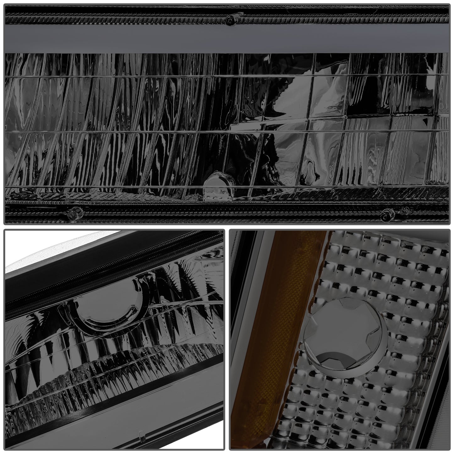 FAROS SMOKE LENS,AMBER REFLECTOR,CHROME HOUSING - 8PCS - LED BAR - 94 CHEVROLET BLAZER / 94-99 CHEVROLET C1500 / 94-99 CHEVROLET C1500 SUBURBAN / 94-00 CHEVROLET C2500 / 94-99 CHEVROLET C2500 SUBURBAN / 94-00 CHEVROLET C3500 / 94-99 CHEVROLET K1500 /