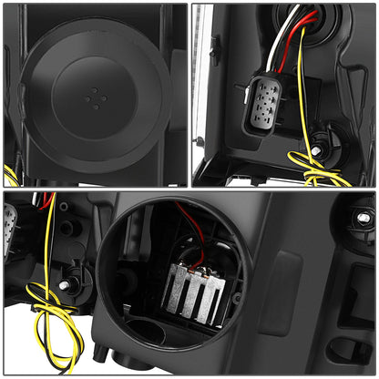 FAROS 07-14 CADILLAC ESCALADE / 07-14 CADILLAC ESCALADE ESV / 07-13 CADILLAC ESCALADE EXT - PROJECTOR HOUSING - QUAD PROJECTOR BEAM FULL LED SWITCHBACK LIGHT BAR - H7 / H1 - CHROME HOUSING / CLEAR CORNER