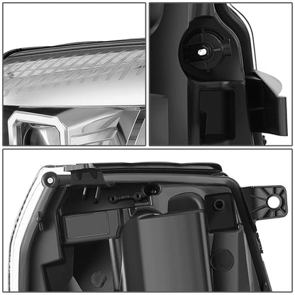 FAROS 07-14 CADILLAC ESCALADE / 07-14 CADILLAC ESCALADE ESV / 07-13 CADILLAC ESCALADE EXT - PROJECTOR HOUSING - QUAD PROJECTOR BEAM FULL LED SWITCHBACK LIGHT BAR - H7 / H1 - CHROME HOUSING / CLEAR CORNER