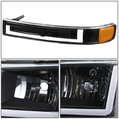 FAROS CLEAR LENS,AMBER REFLECTOR,BLACK HOUSING - 4PCS - LED BAR - 03-14 CHEVROLET EXPRESS 1500 / 03-23 CHEVROLET EXPRESS 2500 / 03-23 CHEVROLET EXPRESS 3500 / 09-22 CHEVROLET EXPRESS 4500 / 03-14 GMC SAVANA 1500 / 03-23 GMC SAVANA 2500 / 03-23 GMC SAVANA