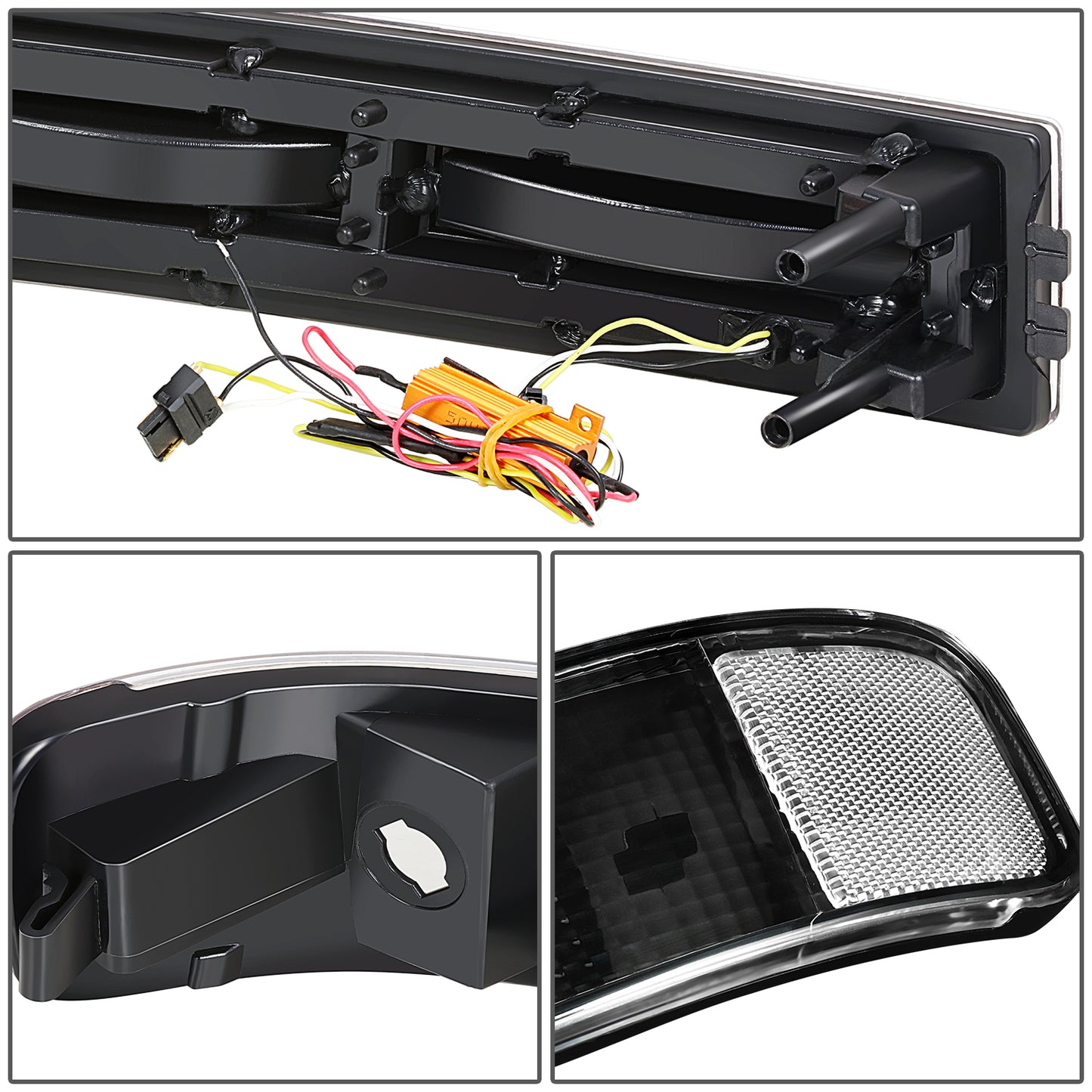 FAROS CLEAR LENS,CLEAR REFLECTOR,BLACK HOUSING - 4PCS - LED BAR - 03-14 CHEVROLET EXPRESS 1500 / 03-23 CHEVROLET EXPRESS 2500 / 03-23 CHEVROLET EXPRESS 3500 / 09-22 CHEVROLET EXPRESS 4500 / 03-14 GMC SAVANA 1500 / 03-23 GMC SAVANA 2500 / 03-23 GMC SAVANA