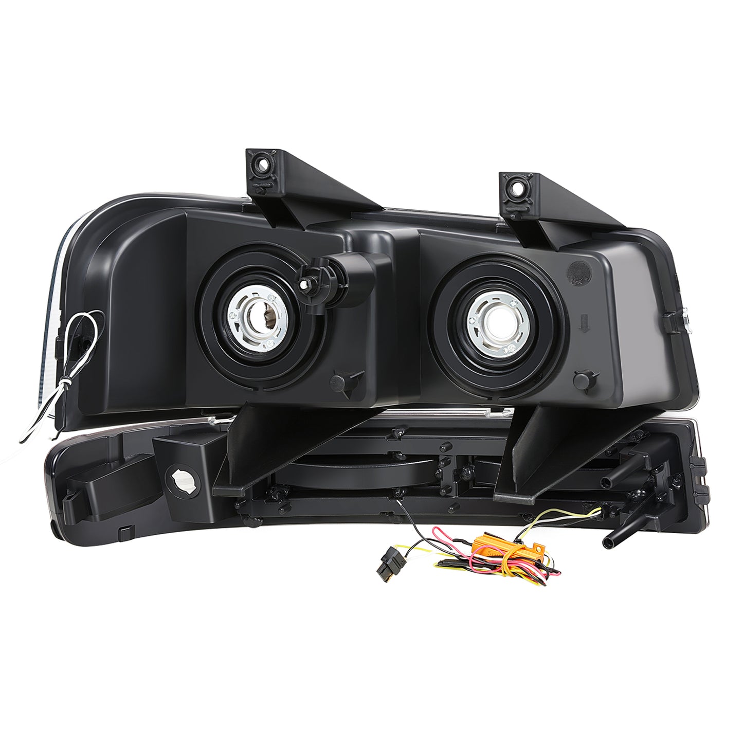 FAROS CLEAR LENS,CLEAR REFLECTOR,BLACK HOUSING - 4PCS - LED BAR - 03-14 CHEVROLET EXPRESS 1500 / 03-23 CHEVROLET EXPRESS 2500 / 03-23 CHEVROLET EXPRESS 3500 / 09-22 CHEVROLET EXPRESS 4500 / 03-14 GMC SAVANA 1500 / 03-23 GMC SAVANA 2500 / 03-23 GMC SAVANA