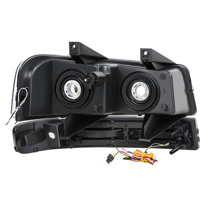 FAROS CLEAR LENS,CLEAR REFLECTOR,BLACK HOUSING - 4PCS - LED BAR - 03-14 CHEVROLET EXPRESS 1500 / 03-23 CHEVROLET EXPRESS 2500 / 03-23 CHEVROLET EXPRESS 3500 / 09-22 CHEVROLET EXPRESS 4500 / 03-14 GMC SAVANA 1500 / 03-23 GMC SAVANA 2500 / 03-23 GMC SAVANA