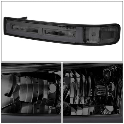 FAROS SMOKE LENS,CLEAR REFLECTOR,BLACK HOUSING - 4PCS - LED BAR - 03-14 CHEVROLET EXPRESS 1500 / 03-23 CHEVROLET EXPRESS 2500 / 03-23 CHEVROLET EXPRESS 3500 / 09-22 CHEVROLET EXPRESS 4500 / 03-14 GMC SAVANA 1500 / 03-23 GMC SAVANA 2500 / 03-23 GMC SAVANA