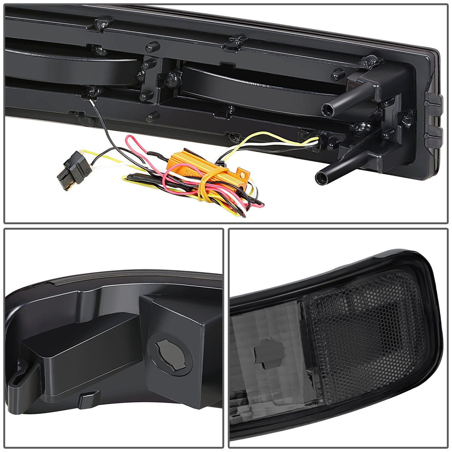 FAROS SMOKE LENS,CLEAR REFLECTOR,BLACK HOUSING - 4PCS - LED BAR - 03-14 CHEVROLET EXPRESS 1500 / 03-23 CHEVROLET EXPRESS 2500 / 03-23 CHEVROLET EXPRESS 3500 / 09-22 CHEVROLET EXPRESS 4500 / 03-14 GMC SAVANA 1500 / 03-23 GMC SAVANA 2500 / 03-23 GMC SAVANA