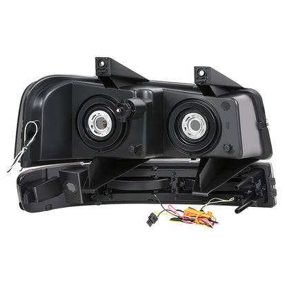 FAROS SMOKE LENS,CLEAR REFLECTOR,BLACK HOUSING - 4PCS - LED BAR - 03-14 CHEVROLET EXPRESS 1500 / 03-23 CHEVROLET EXPRESS 2500 / 03-23 CHEVROLET EXPRESS 3500 / 09-22 CHEVROLET EXPRESS 4500 / 03-14 GMC SAVANA 1500 / 03-23 GMC SAVANA 2500 / 03-23 GMC SAVANA