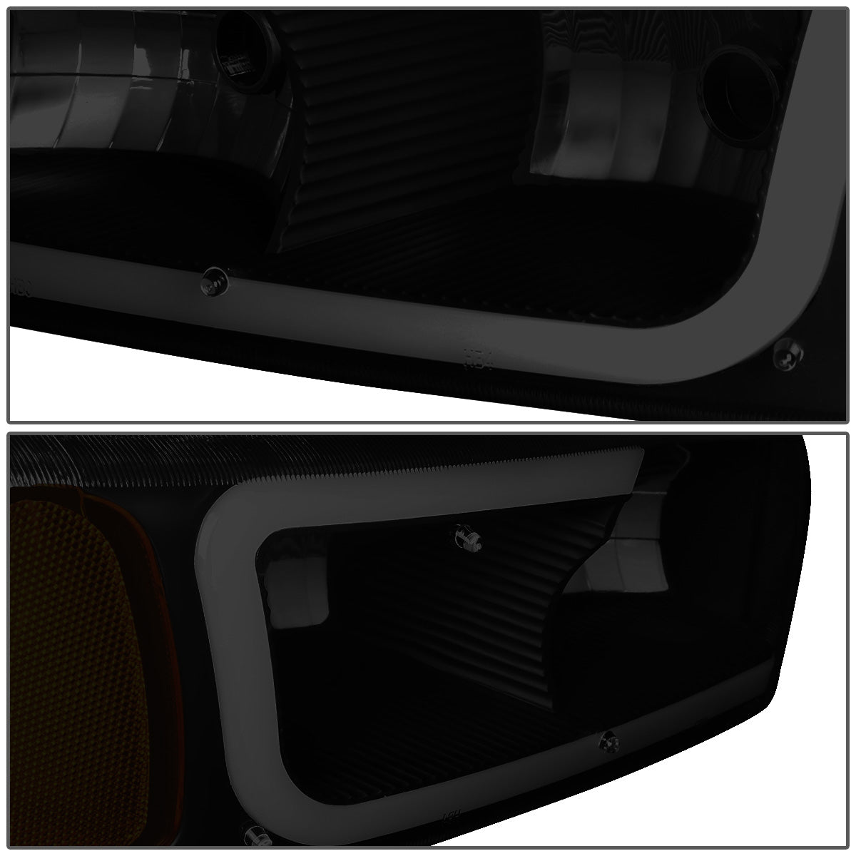 FAROS 00-06 GMC YUKON / 01-06 GMC YUKON XL 1500 / 02-06 GMC SIERRA 1500 / 2007 GMC SIERRA 1500 CLASSIC - FITS DENALI MODELS ONLY - LED DRL - BLACK HOUSING / SMOKE LENS / AMBER CORNER - 9005 LOW BEAM / 9005 HIGH BEAM