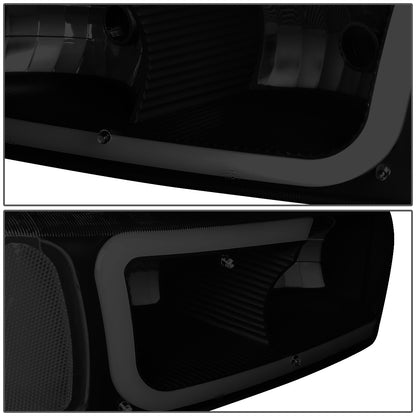 FAROS 00-06 GMC YUKON / 01-06 GMC YUKON XL 1500 / 02-06 GMC SIERRA 1500 / 2007 GMC SIERRA 1500 CLASSIC - FITS DENALI MODELS ONLY - LED DRL - BLACK HOUSING / SMOKE LENS / CLEAR CORNER - 9005 LOW BEAM / 9005 HIGH BEAM