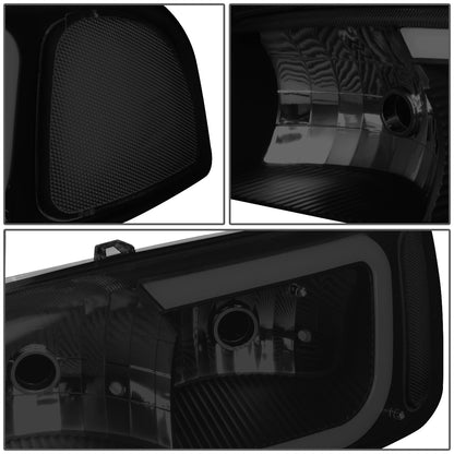 FAROS 00-06 GMC YUKON / 01-06 GMC YUKON XL 1500 / 02-06 GMC SIERRA 1500 / 2007 GMC SIERRA 1500 CLASSIC - FITS DENALI MODELS ONLY - LED DRL - BLACK HOUSING / SMOKE LENS / CLEAR CORNER - 9005 LOW BEAM / 9005 HIGH BEAM