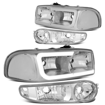 FAROS 00-06 GMC YUKON / 01-06 GMC YUKON XL 1500 / 02-06 GMC SIERRA 1500 / 2007 GMC SIERRA 1500 CLASSIC - FITS DENALI MODELS ONLY - LED DRL - CHROME HOUSING / CLEAR CORNER - 9005 LOW BEAM / 9005 HIGH BEAM