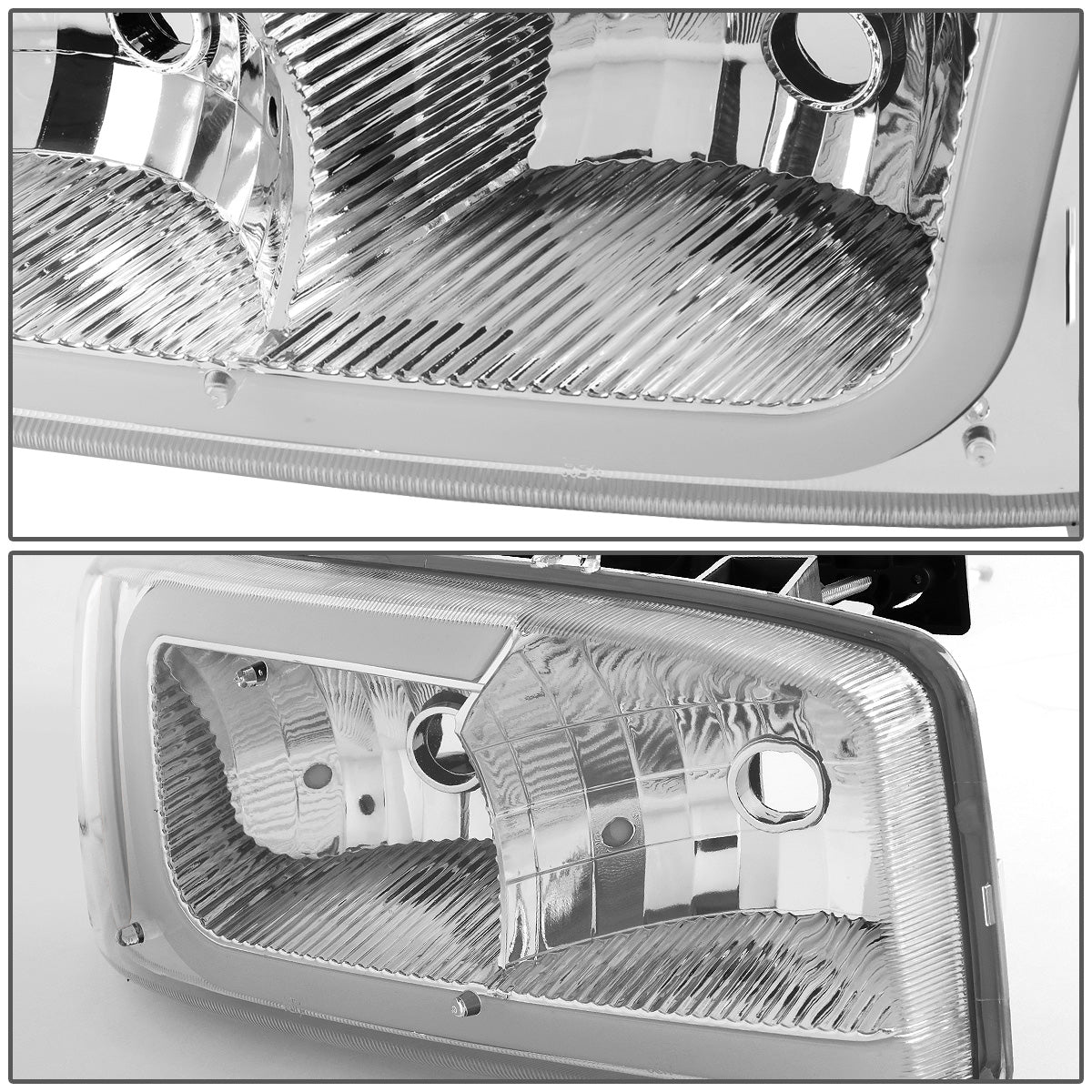 FAROS 00-06 GMC YUKON / 01-06 GMC YUKON XL 1500 / 02-06 GMC SIERRA 1500 / 2007 GMC SIERRA 1500 CLASSIC - FITS DENALI MODELS ONLY - LED DRL - CHROME HOUSING / CLEAR CORNER - 9005 LOW BEAM / 9005 HIGH BEAM