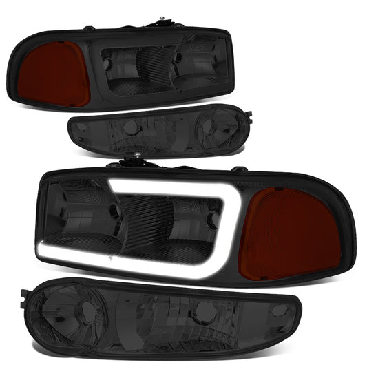 FAROS 00-06 GMC YUKON / 01-06 GMC YUKON XL 1500 / 02-06 GMC SIERRA 1500 / 2007 GMC SIERRA 1500 CLASSIC - FITS DENALI MODELS ONLY - LED DRL - SMOKE HOUSING / AMBER CORNER - 9005 LOW BEAM / 9005 HIGH BEAM
