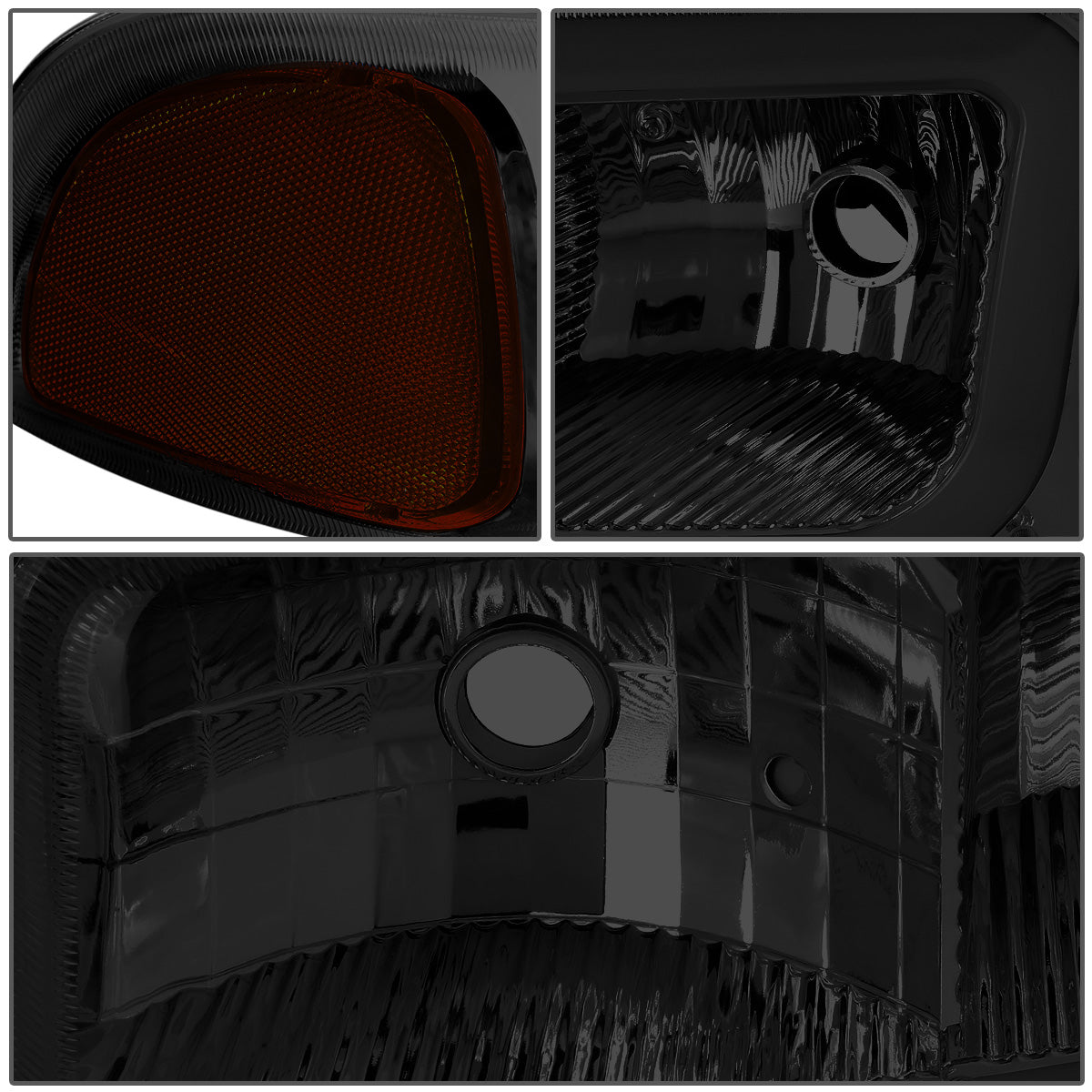 FAROS 00-06 GMC YUKON / 01-06 GMC YUKON XL 1500 / 02-06 GMC SIERRA 1500 / 2007 GMC SIERRA 1500 CLASSIC - FITS DENALI MODELS ONLY - LED DRL - SMOKE HOUSING / AMBER CORNER - 9005 LOW BEAM / 9005 HIGH BEAM