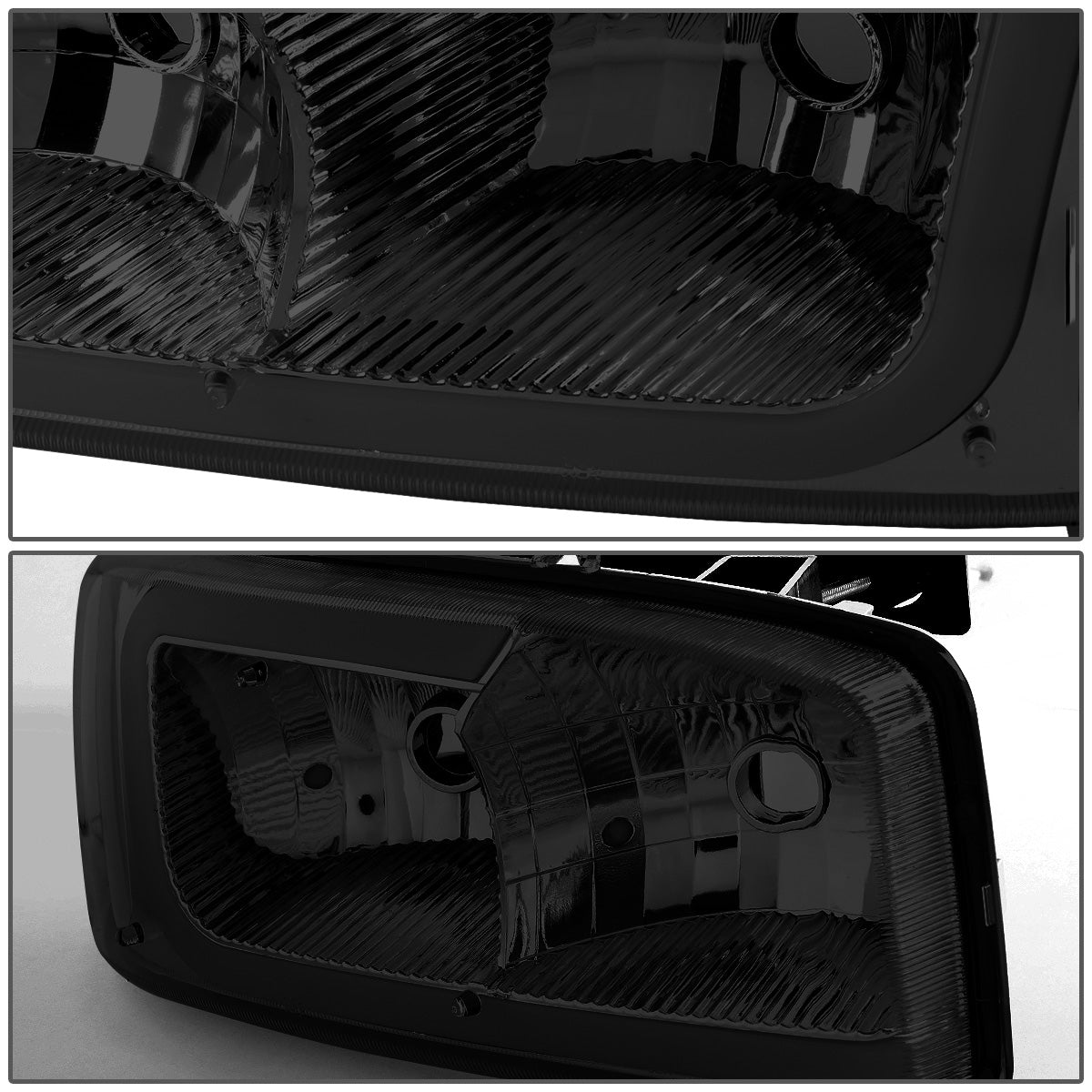 FAROS 00-06 GMC YUKON / 01-06 GMC YUKON XL 1500 / 02-06 GMC SIERRA 1500 / 2007 GMC SIERRA 1500 CLASSIC - FITS DENALI MODELS ONLY - LED DRL - SMOKE HOUSING / CLEAR CORNER - 9005 LOW BEAM / 9005 HIGH BEAM