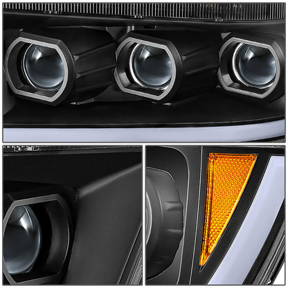 FAROS RAM 1500 2019-2024 - WITH FACTORY HALOGEN HEADLIGHTS - OE STYLE - 9005 HIGH / H11 LOW / 12961 MARKER - BLACK HOUSING / AMBER CORNER