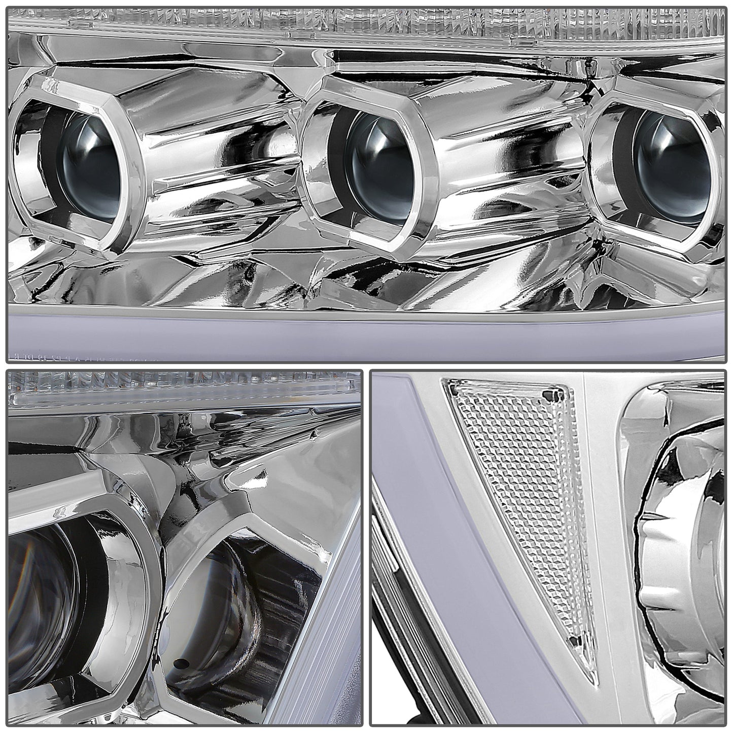 FAROS RAM 1500 2019-2024 - WITH FACTORY HALOGEN HEADLIGHTS - OE STYLE - 9005 HIGH / H11 LOW / 12961 MARKER - CHROME HOUSING / CLEAR CORNER