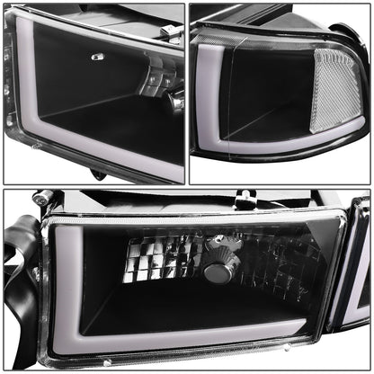 FAROS 94-01 DODGE RAM 1500 / 94-02 DODGE RAM 2500 3500 - DOES NOT FIT SPORT MODELS - LED DRL - BLACK HOUSING / CLEAR CORNER - 9004 HIGH / LOW BEAM BULBS