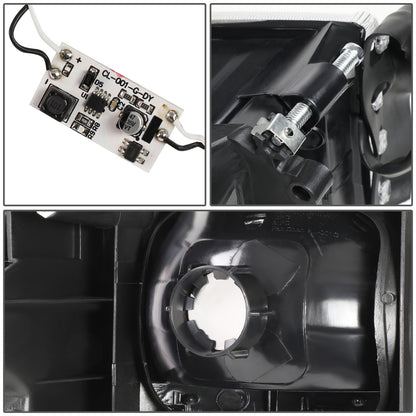 FAROS 94-01 DODGE RAM 1500 / 94-02 DODGE RAM 2500 3500 - DOES NOT FIT SPORT MODELS - LED DRL - BLACK HOUSING / CLEAR CORNER - 9004 HIGH / LOW BEAM BULBS