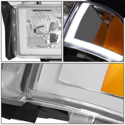 FAROS 94-01 DODGE RAM 1500 / 94-02 DODGE RAM 2500 3500 - DOES NOT FIT SPORT MODELS - LED DRL - CHROME HOUSING / AMBER CORNER - 9004 HIGH / LOW BEAM BULBS