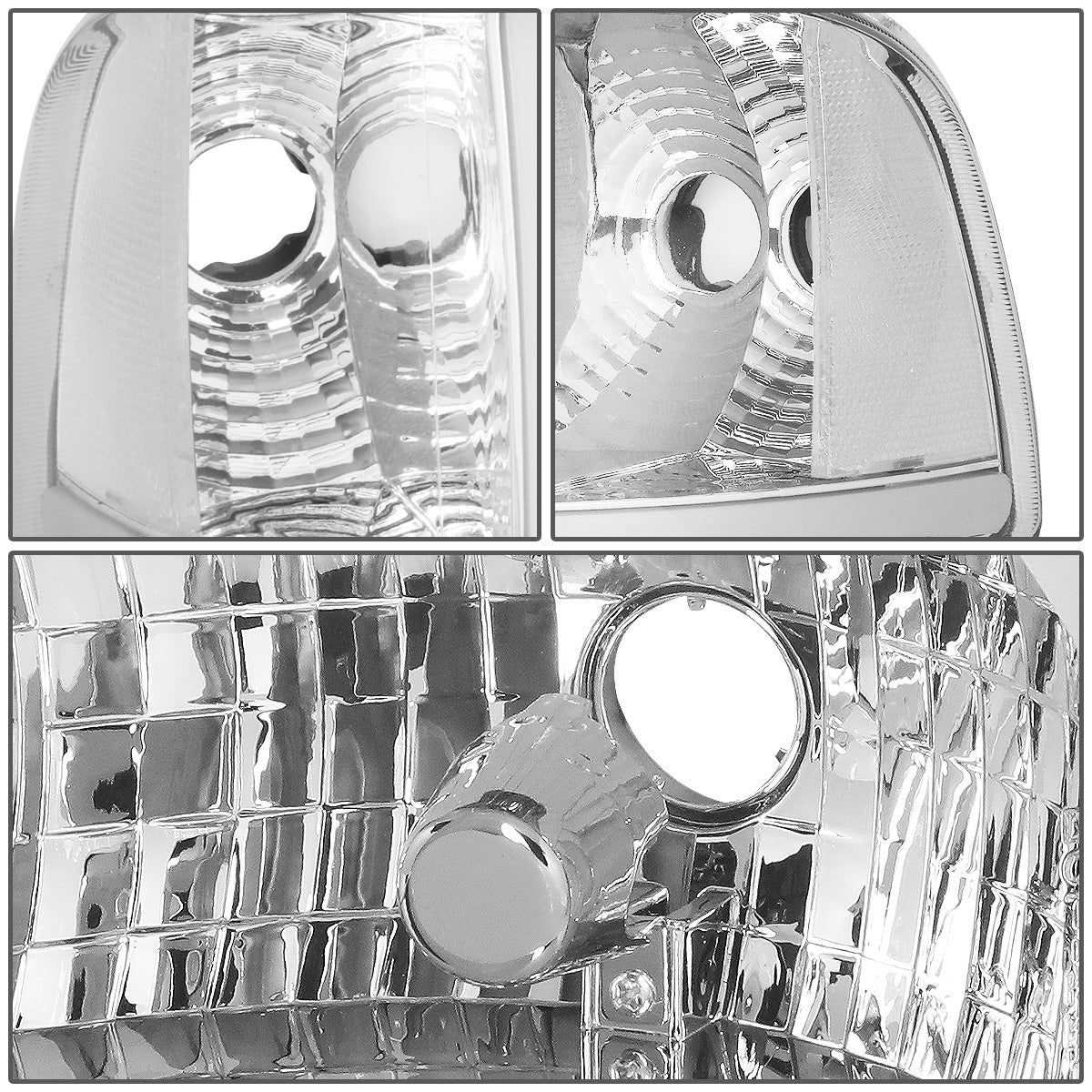 FAROS 94-01 DODGE RAM 1500 / 94-02 DODGE RAM 2500 3500 - DOES NOT FIT SPORT MODELS - LED DRL - CHROME HOUSING / CLEAR CORNER - 9004 HIGH / LOW BEAM BULBS