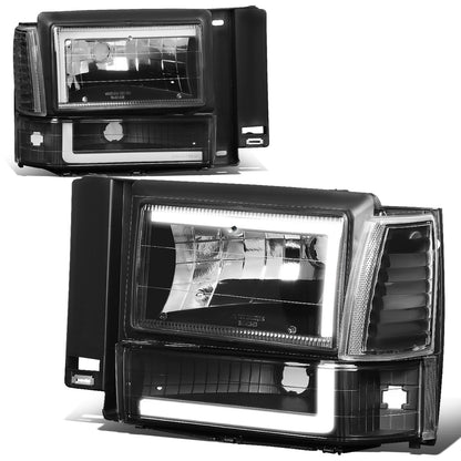 FAROS 91-94 FORD EXPLORER - LED RUNNING LIGHTS REQUIRE TAPPING INTO EXISTING WIRING - LED DRL - BLACK HOUSING / CLEAR CORNER - 9004 LOW BEAM / 9004 HIGH BEAM
