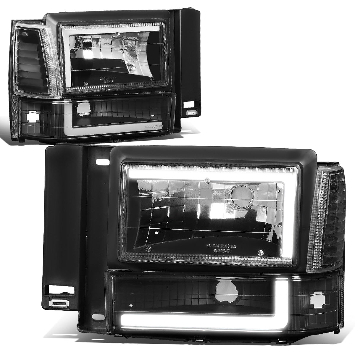 FAROS 91-94 FORD EXPLORER - LED RUNNING LIGHTS REQUIRE TAPPING INTO EXISTING WIRING - LED DRL - BLACK HOUSING / CLEAR CORNER - 9004 LOW BEAM / 9004 HIGH BEAM