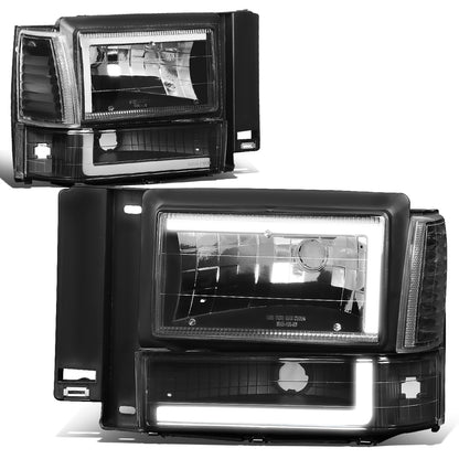 FAROS 91-94 FORD EXPLORER - LED RUNNING LIGHTS REQUIRE TAPPING INTO EXISTING WIRING - LED DRL - BLACK HOUSING / CLEAR CORNER - 9004 LOW BEAM / 9004 HIGH BEAM