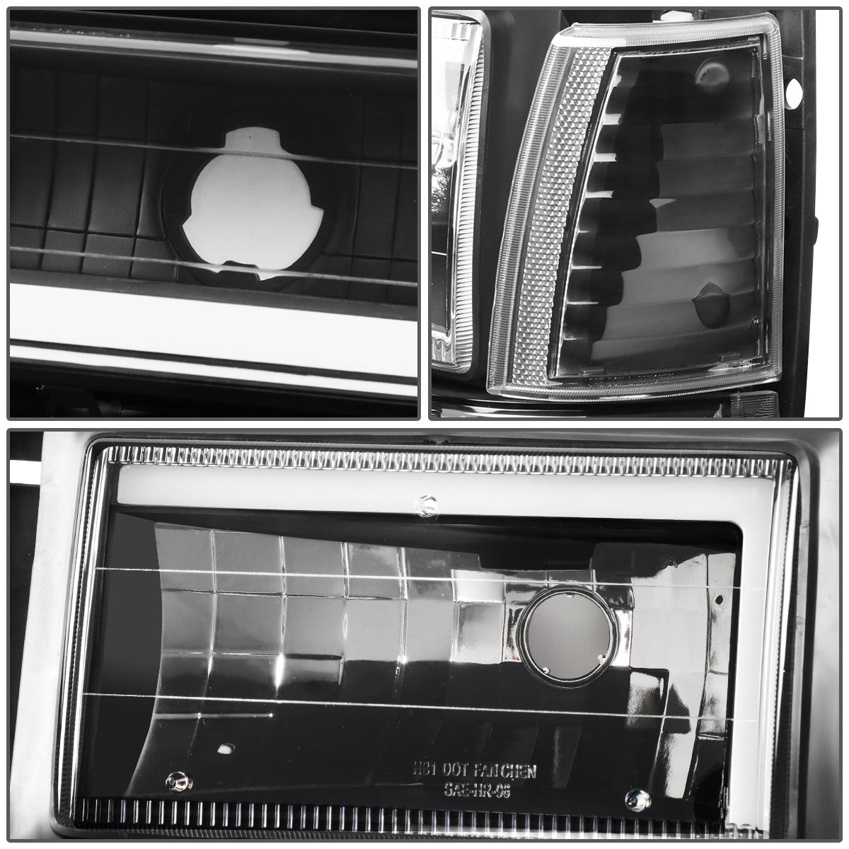 FAROS 91-94 FORD EXPLORER - LED RUNNING LIGHTS REQUIRE TAPPING INTO EXISTING WIRING - LED DRL - BLACK HOUSING / CLEAR CORNER - 9004 LOW BEAM / 9004 HIGH BEAM