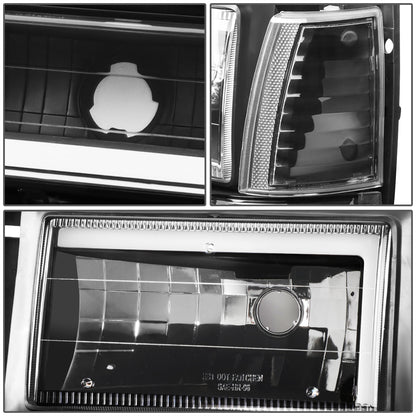 FAROS 91-94 FORD EXPLORER - LED RUNNING LIGHTS REQUIRE TAPPING INTO EXISTING WIRING - LED DRL - BLACK HOUSING / CLEAR CORNER - 9004 LOW BEAM / 9004 HIGH BEAM