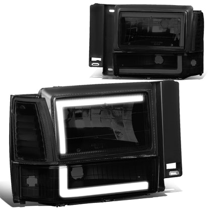 FAROS 91-94 FORD EXPLORER - LED RUNNING LIGHTS REQUIRE TAPPING INTO EXISTING WIRING - LED DRL - BLACK HOUSING / SMOKE LENS / CLEAR CORNER - 9004 LOW BEAM / 9004 HIGH BEAM