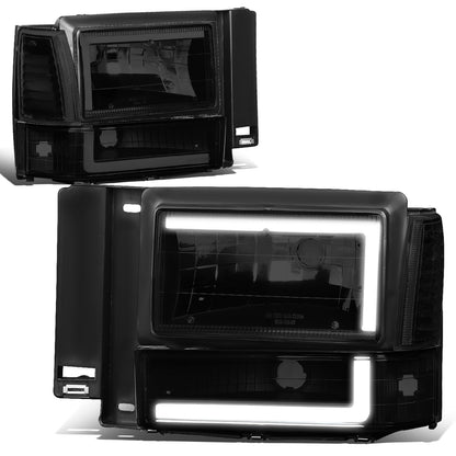 FAROS 91-94 FORD EXPLORER - LED RUNNING LIGHTS REQUIRE TAPPING INTO EXISTING WIRING - LED DRL - BLACK HOUSING / SMOKE LENS / CLEAR CORNER - 9004 LOW BEAM / 9004 HIGH BEAM