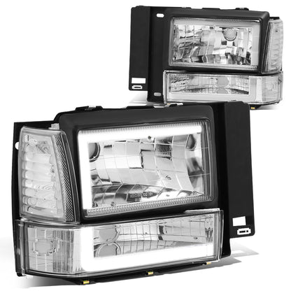 FAROS 91-94 FORD EXPLORER - LED RUNNING LIGHTS REQUIRE TAPPING INTO EXISTING WIRING - LED DRL - CHROME HOUSING / CLEAR CORNER - 9004 LOW BEAM / 9004 HIGH BEAM