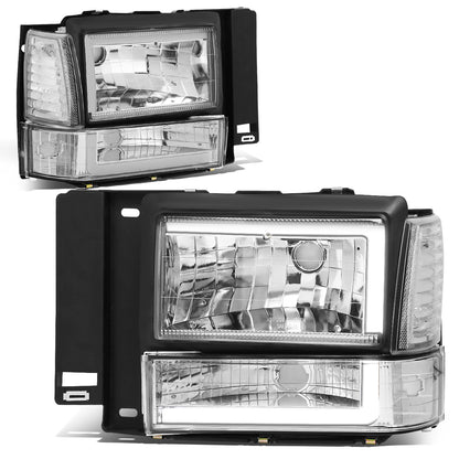 FAROS 91-94 FORD EXPLORER - LED RUNNING LIGHTS REQUIRE TAPPING INTO EXISTING WIRING - LED DRL - CHROME HOUSING / CLEAR CORNER - 9004 LOW BEAM / 9004 HIGH BEAM