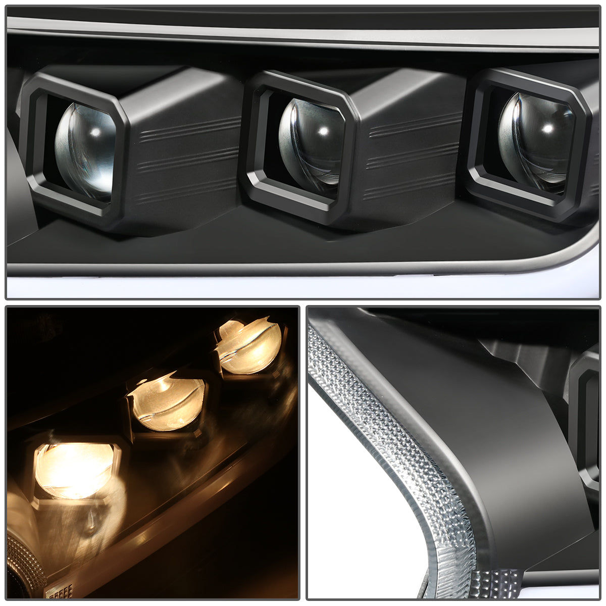 FAROS 19-23 FORD RANGER XL XLT - FITS MODELS WITH FACTORY LED HEADLIGHTS ONLY - LED DRL - BLACK HOUSING / CLEAR CORNER - H1 HIGH / LOW BEAM