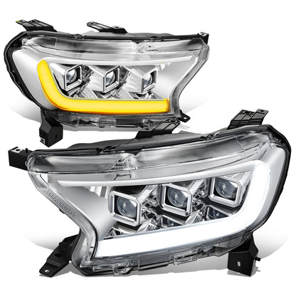 FAROS 19-23 FORD RANGER XL XLT - FITS MODELS WITH FACTORY LED HEADLIGHTS ONLY - LED DRL - CHROME HOUSING / CLEAR CORNER - H1 HIGH / LOW BEAM