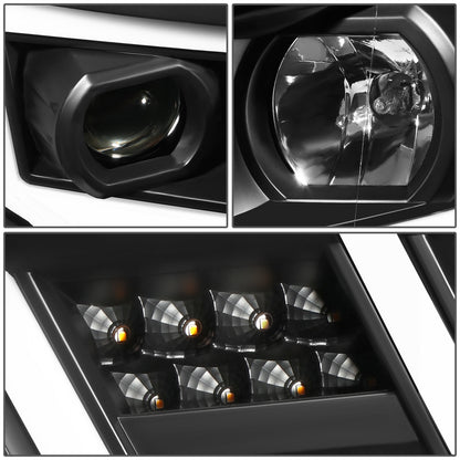 FAROS 17-22 NISSAN TITAN / 16-22 NISSAN TITAN XD - FITS MODELS WITH HALOGEN HEADLIGHTS ONLY - DOES NOT FIT FACTORY HID EQUIPPED MODELS - PROJECTOR CONVERSION E-PATTERN LED RUNNING LIGHT STRIP - H1 LOW BEAM / H1 HIGH BEAM / 2825 SIDE MARKER - BLACK HOUSING