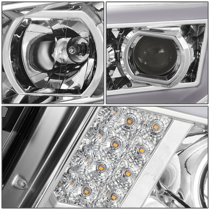 FAROS 17-22 NISSAN TITAN / 16-22 NISSAN TITAN XD - FITS MODELS WITH HALOGEN HEADLIGHTS ONLY - DOES NOT FIT FACTORY HID EQUIPPED MODELS - PROJECTOR CONVERSION E-PATTERN LED RUNNING LIGHT STRIP - H1 LOW BEAM / H1 HIGH BEAM / 2825 SIDE MARKER - CHROME