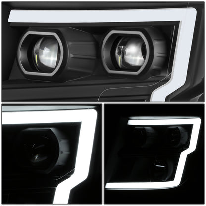 FAROS 17-22 NISSAN TITAN / 16-22 NISSAN TITAN XD - FITS MODELS WITH HALOGEN HEADLIGHTS ONLY - DOES NOT FIT FACTORY HID EQUIPPED MODELS - PROJECTOR CONVERSION LED RUNNING LIGHT STRIP - H1 LOW BEAM / H1 HIGH BEAM / 2825 SIDE MARKER - BLACK HOUSING / AMBER