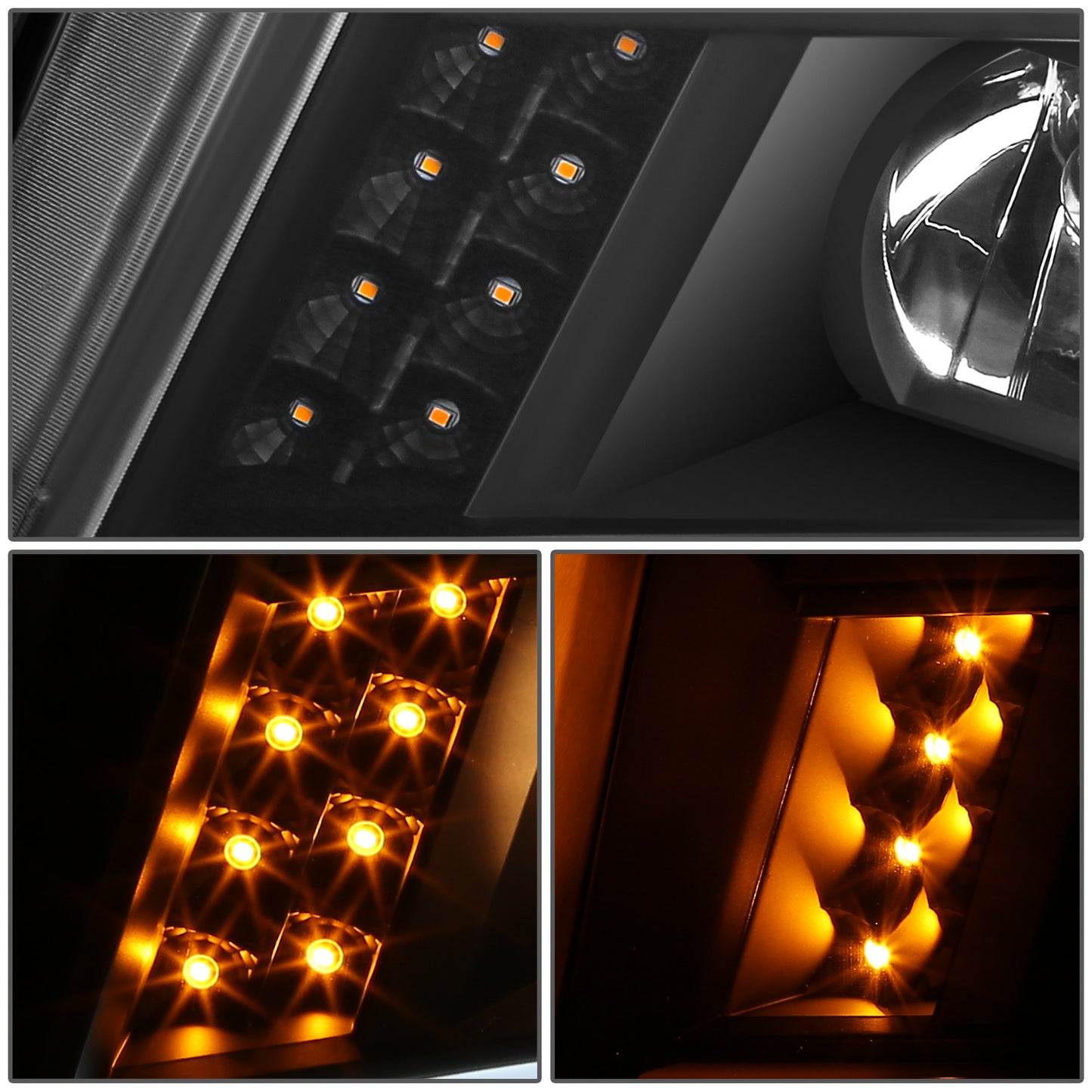 FAROS 17-22 NISSAN TITAN / 16-22 NISSAN TITAN XD - FITS MODELS WITH HALOGEN HEADLIGHTS ONLY - DOES NOT FIT FACTORY HID EQUIPPED MODELS - PROJECTOR CONVERSION LED RUNNING LIGHT STRIP - H1 LOW BEAM / H1 HIGH BEAM / 2825 SIDE MARKER - BLACK HOUSING / AMBER