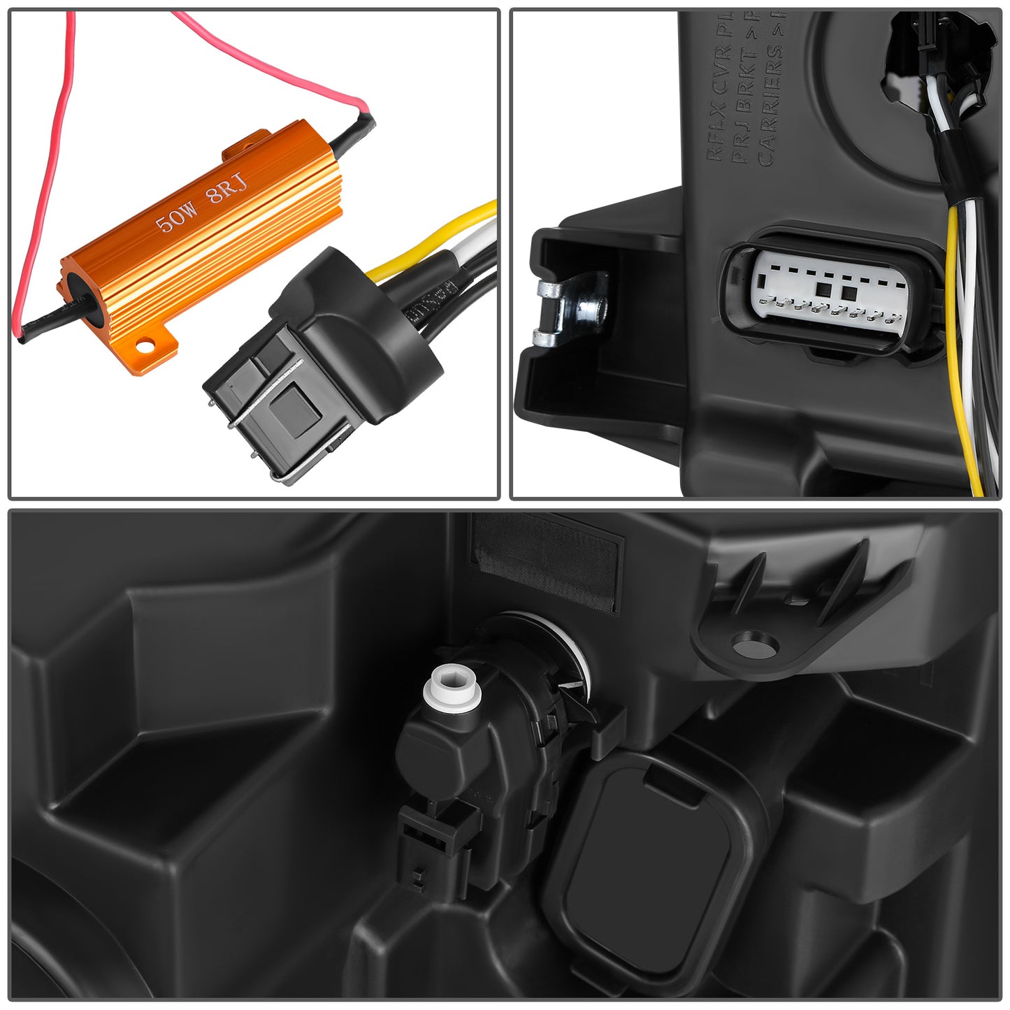FAROS 17-22 NISSAN TITAN / 16-22 NISSAN TITAN XD - FITS MODELS WITH HALOGEN HEADLIGHTS ONLY - DOES NOT FIT FACTORY HID EQUIPPED MODELS - PROJECTOR CONVERSION LED RUNNING LIGHT STRIP - H1 LOW BEAM / H1 HIGH BEAM / 2825 SIDE MARKER - BLACK HOUSING / AMBER