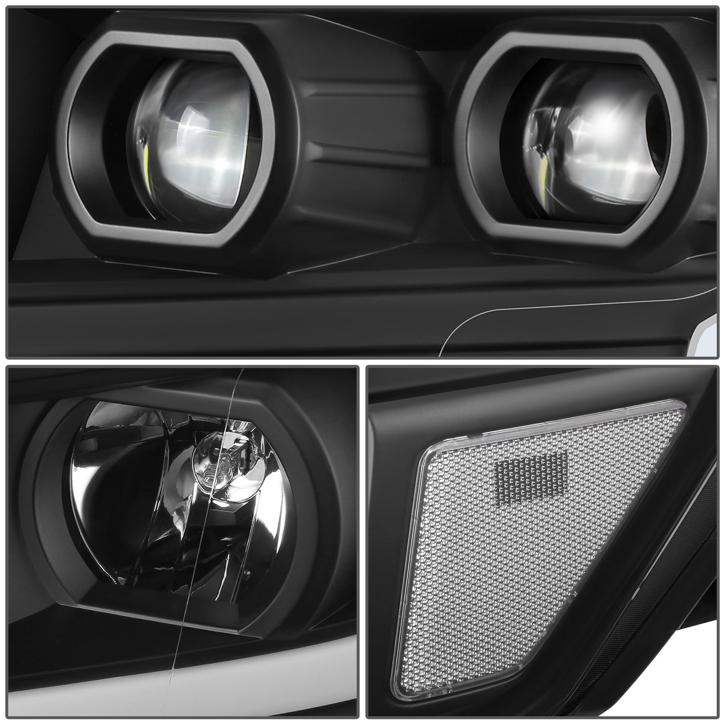 FAROS 17-22 NISSAN TITAN / 16-22 NISSAN TITAN XD - FITS MODELS WITH HALOGEN HEADLIGHTS ONLY - DOES NOT FIT FACTORY HID EQUIPPED MODELS - PROJECTOR CONVERSION LED RUNNING LIGHT STRIP - H1 LOW BEAM / H1 HIGH BEAM / 2825 SIDE MARKER - BLACK HOUSING / CLEAR