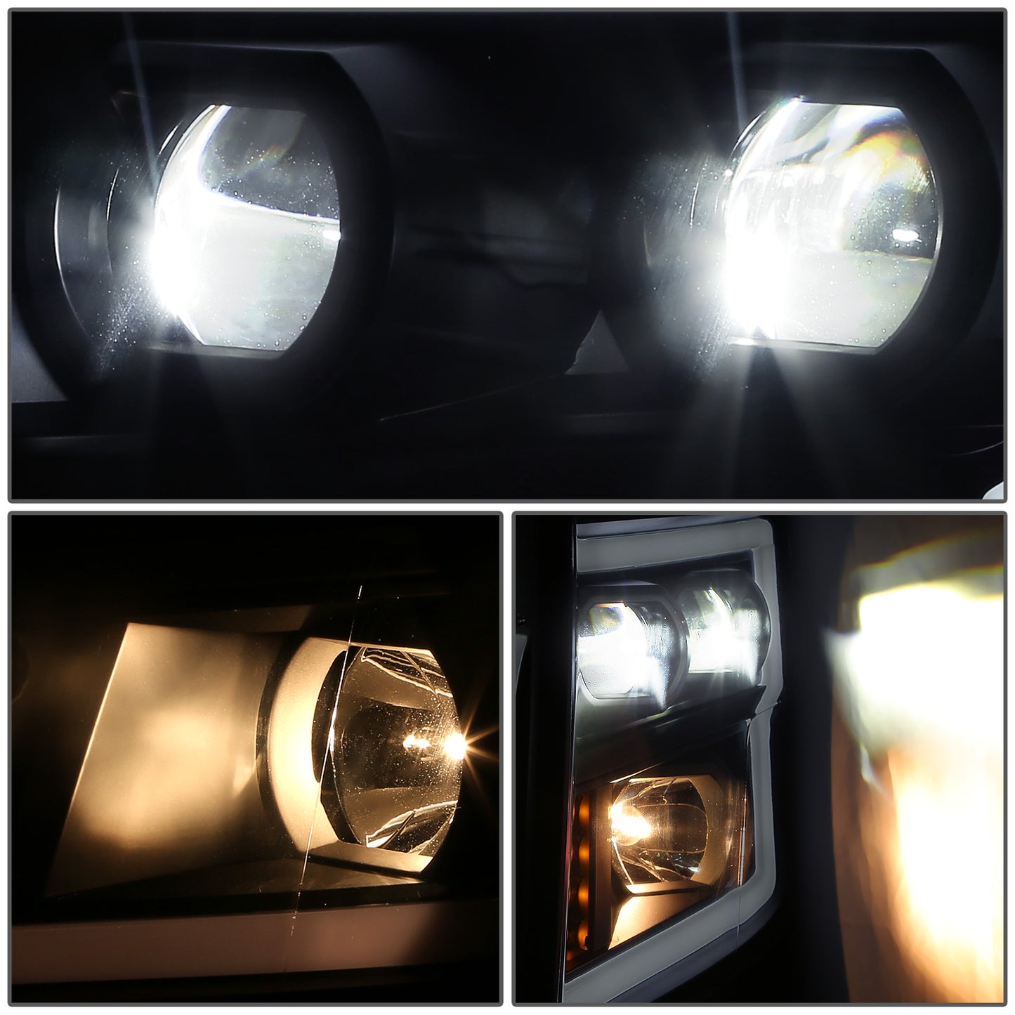 FAROS 17-22 NISSAN TITAN / 16-22 NISSAN TITAN XD - FITS MODELS WITH HALOGEN HEADLIGHTS ONLY - DOES NOT FIT FACTORY HID EQUIPPED MODELS - PROJECTOR CONVERSION LED RUNNING LIGHT STRIP - H1 LOW BEAM / H1 HIGH BEAM / 2825 SIDE MARKER - BLACK HOUSING / CLEAR