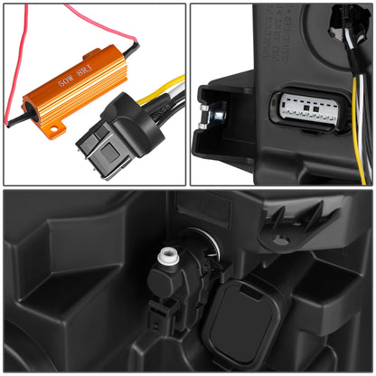 FAROS 17-22 NISSAN TITAN / 16-22 NISSAN TITAN XD - FITS MODELS WITH HALOGEN HEADLIGHTS ONLY - DOES NOT FIT FACTORY HID EQUIPPED MODELS - PROJECTOR CONVERSION LED RUNNING LIGHT STRIP - H1 LOW BEAM / H1 HIGH BEAM / 2825 SIDE MARKER - BLACK HOUSING / CLEAR