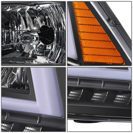 FAROS 09-10 DODGE RAM 1500 / 2010 DODGE RAM 2500 / 2010 DODGE RAM 3500 / 13-18 RAM 1500 / 19-24 RAM 1500 CLASSIC / 13-18 RAM 2500 / 13-18 RAM 3500 - FITS MODELS WITHOUT FACTORY PROJECTOR HEADLIGHT - H13 HIGH / LOW BEAM - U PATTERN 3D LIGHT BAR - BLACK /