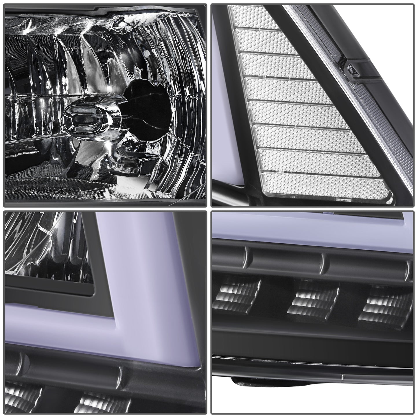 FAROS 09-10 DODGE RAM 1500 / 2010 DODGE RAM 2500 / 2010 DODGE RAM 3500 / 13-18 RAM 1500 / 19-24 RAM 1500 CLASSIC / 13-18 RAM 2500 / 13-18 RAM 3500 - FITS MODELS WITHOUT FACTORY PROJECTOR HEADLIGHT - H13 HIGH / LOW BEAM - U PATTERN 3D LIGHT BAR - BLACK /